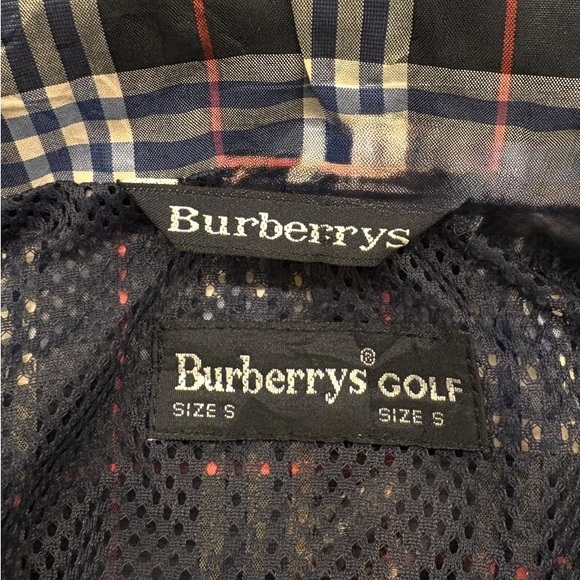 Vintage Burberrys Golf Windbreaker: Blue Tartan Check Hooded Jacket (Size S) - Picture 6 of 10